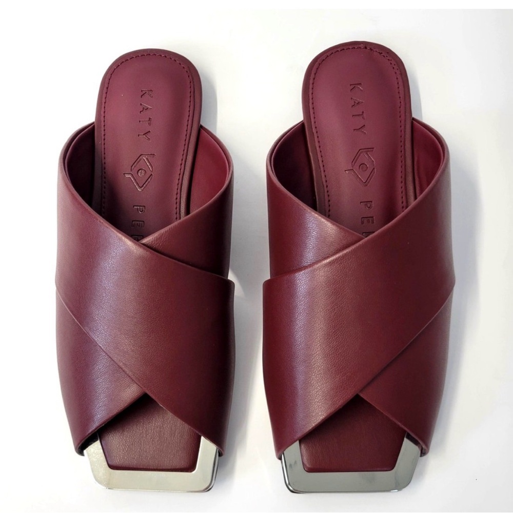 7.5 NEW Katy Perry Collections Size Slide Cranberry Sandals BNIB! - Picture 2 of 12